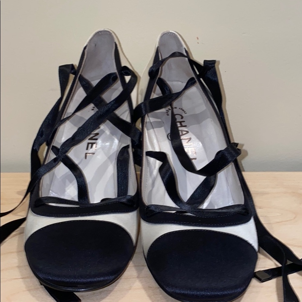 Chanel ballet satin heels
